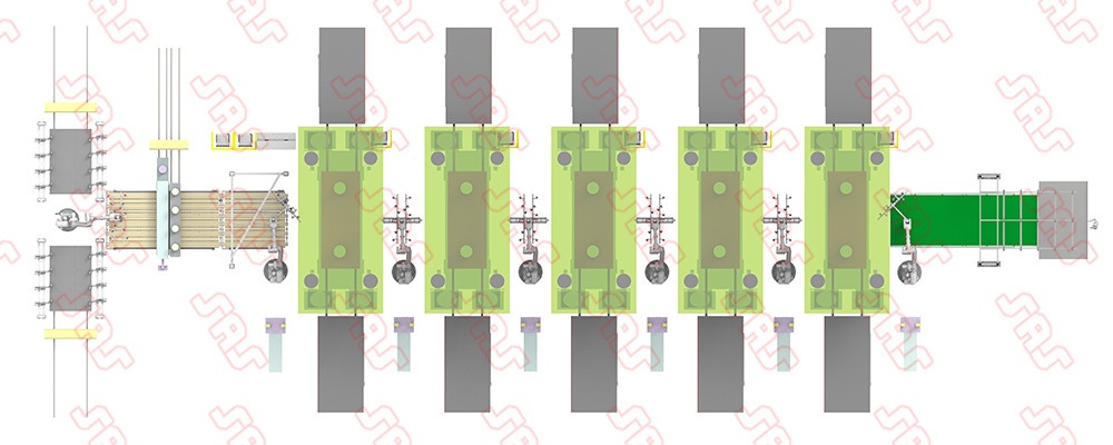 Seven-axis robot stamping line